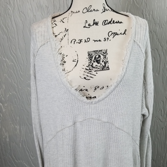 Free People oversized drippy distressed thermal - Picture 5 of 7